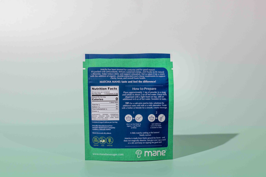 Back of Matcha packaging